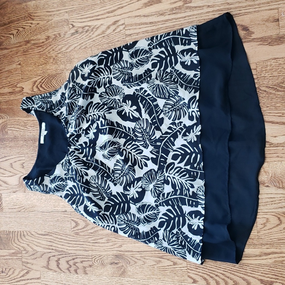 (L) SUNG Alfred Sung Palm Print Tropical Lightweight Coastal Vacation Beach